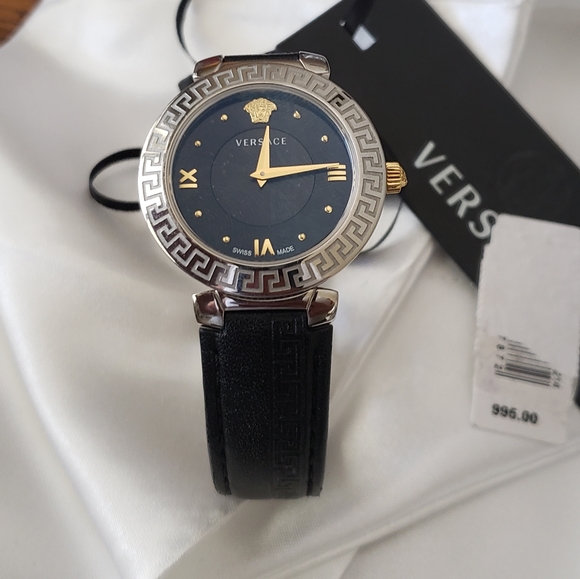 Versace Accessories Versace Daphnis Stainless Steel Gold Black